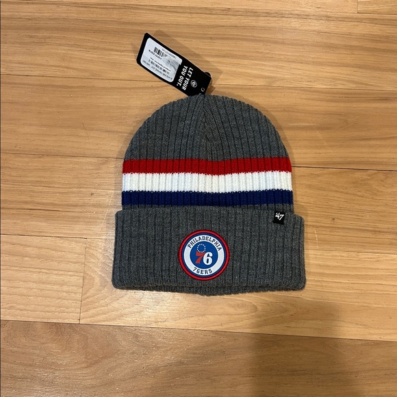 NWT 47 Brand Philadelphia 76ers Highline Knit Grey Beanie - Picture 3 of 6